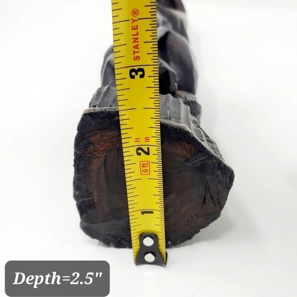 Vintage Carved Wood Sculpture African Folk Art Handcrafted Home Decor - Picture 9 of 9